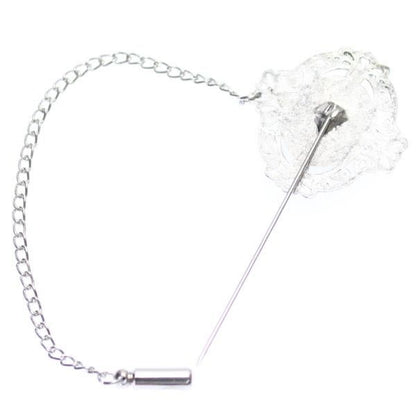 ヨーロピアン風・チェーン付きラペルブローチ