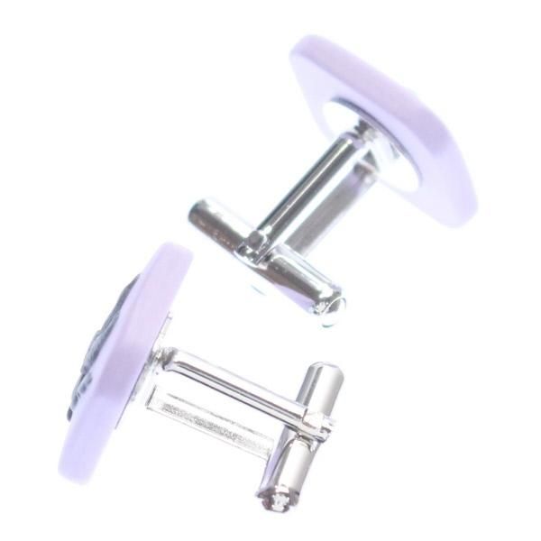 【陶華・TOHCA】パープル・ペガサスカメオ・シルバー・スクウェアのカフス(カフリンクス/カフスボタン)