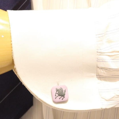 【陶華・TOHCA】パープル・ペガサスカメオ・シルバー・スクウェアのカフス(カフリンクス/カフスボタン)