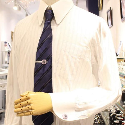 【陶華・TOHCA】パープル・ペガサスカメオ・シルバー・スクウェアのカフス(カフリンクス/カフスボタン)