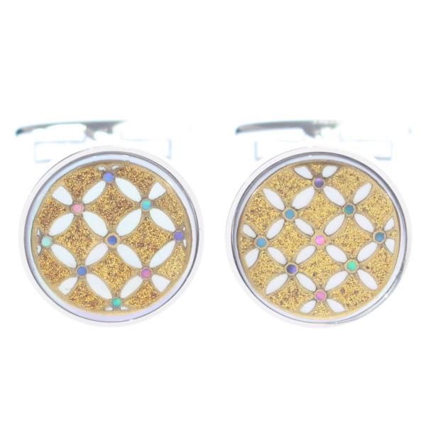 【受注生産品】金色に輝く七宝の蒔絵カフス(カフリンクス/カフスボタン)