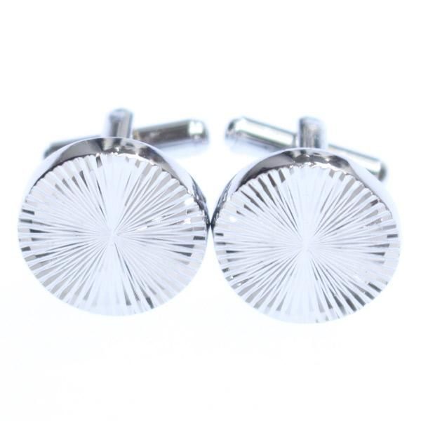 シルバー・ラウンド・万華鏡デザインのカフス(カフリンクス/カフスボタン)