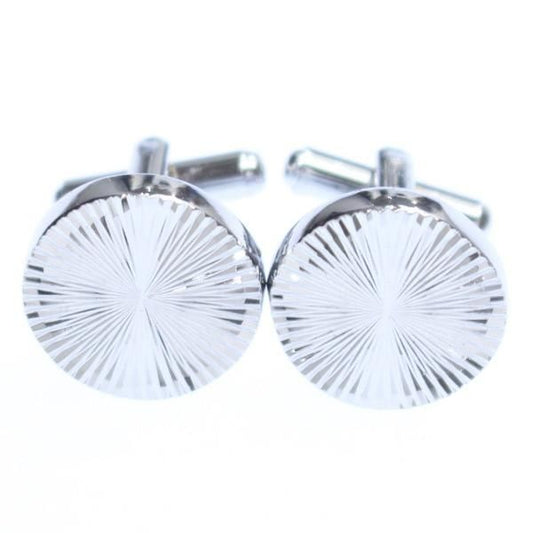 シルバー・ラウンド・万華鏡デザインのカフス(カフリンクス/カフスボタン)