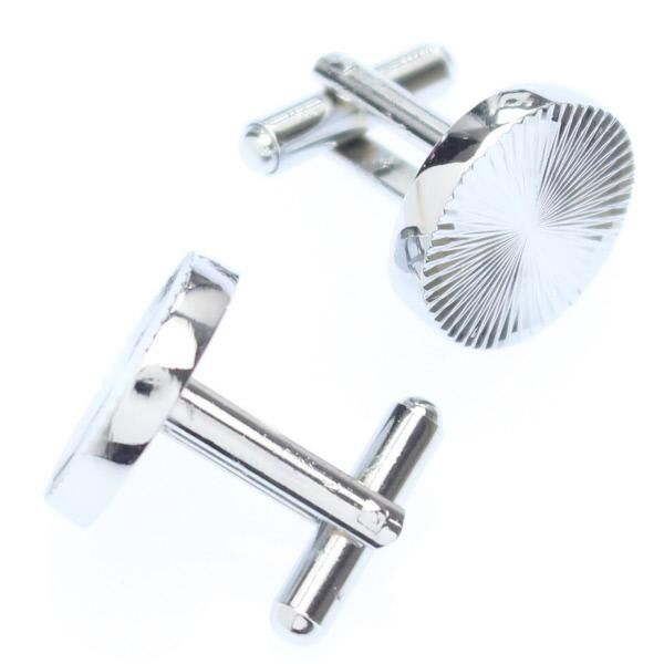 シルバー・ラウンド・万華鏡デザインのカフス(カフリンクス/カフスボタン)