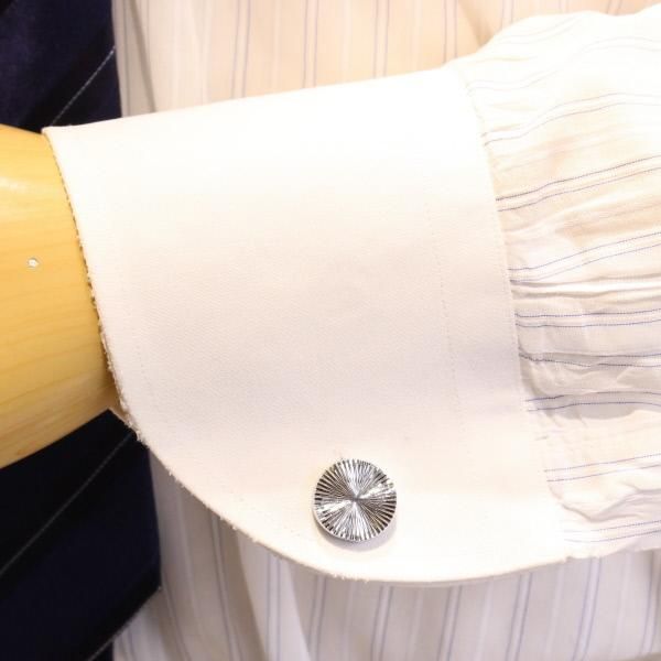 シルバー・ラウンド・万華鏡デザインのカフス(カフリンクス/カフスボタン)