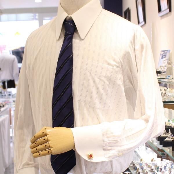 ゴールド×レッド・きらきらストーンのカフス(カフリンクス/カフスボタン)