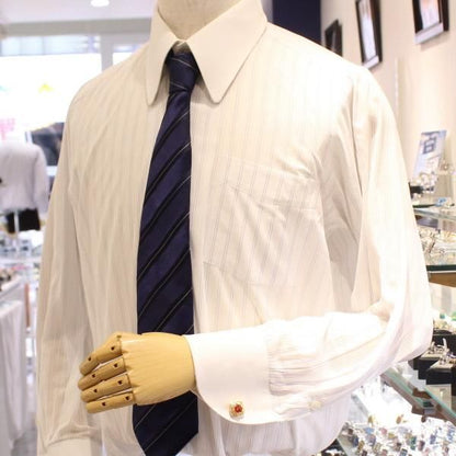 ゴールド×レッド・きらきらストーンのカフス(カフリンクス/カフスボタン)