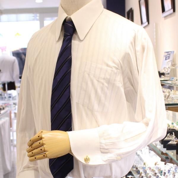 ゴールド×クリアストーン・きらきら王冠のカフス(カフリンクス/カフスボタン)