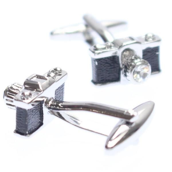 ブラック・リアルなカメラのカフス(カフリンクス/カフスボタン)