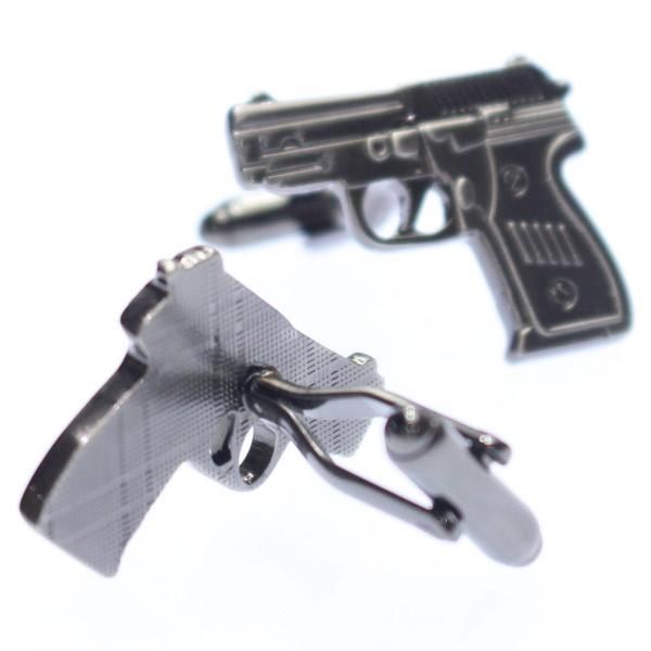 ガンメタリック・ピストルのカフス(カフリンクス/カフスボタン)