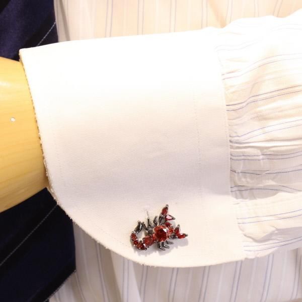 レッドストーン・ブリリアンカット・スコーピオンのカフス(カフリンクス/カフスボタン)
