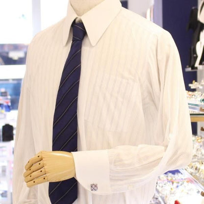 パープル・お花模様のスクエアカフス(カフリンクス/カフスボタン)