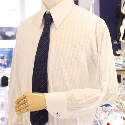 ブルーストーン×クリアストーンのブロックカフス(カフリンクス/カフスボタン)