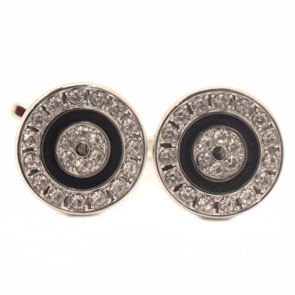 クリスタルのきらきらラウンドカフス(カフリンクス/カフスボタン)