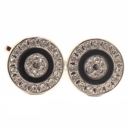 クリスタルのきらきらラウンドカフス(カフリンクス/カフスボタン)