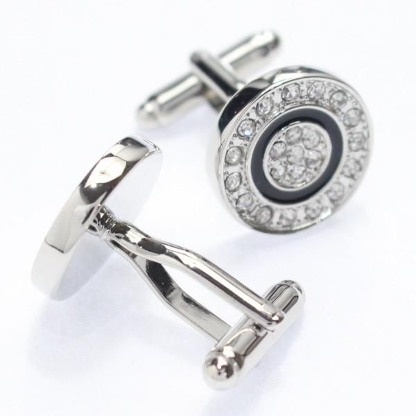 クリスタルのきらきらラウンドカフス(カフリンクス/カフスボタン)