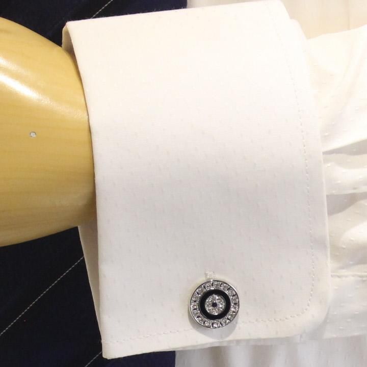 クリスタルのきらきらラウンドカフス(カフリンクス/カフスボタン)