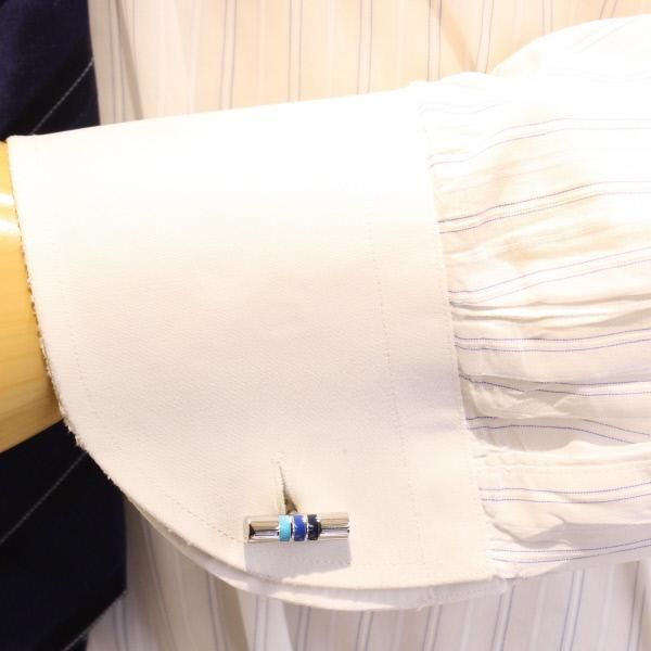 シルバー・筒形のマルチカラーカフス(カフリンクス/カフスボタン)