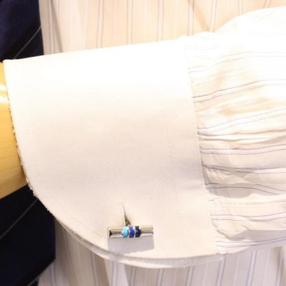 シルバー・筒形のマルチカラーカフス(カフリンクス/カフスボタン)