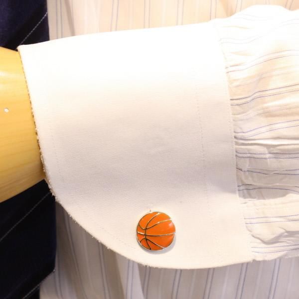 ハートめがけてスラムダンク・バスケットボールのカフス(カフリンクス/カフスボタン)