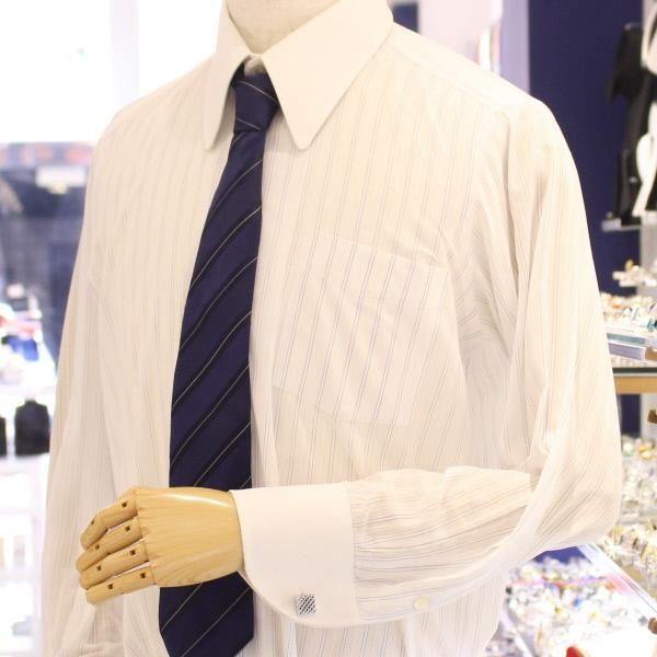 シルバー・スクエア・ダイヤ柄のカフス(カフリンクス/カフスボタン)