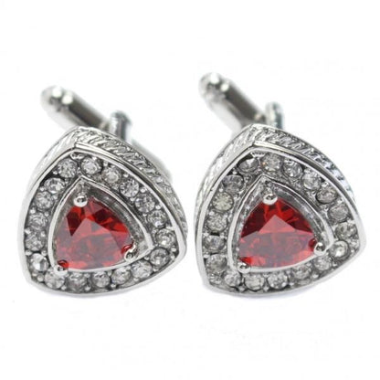 トライアングル・レッドストーンのきらきらカフス(カフリンクス/カフスボタン)