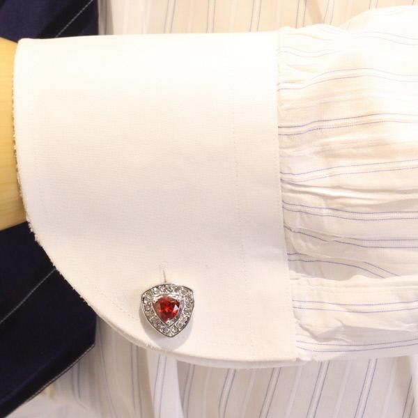 トライアングル・レッドストーンのきらきらカフス(カフリンクス/カフスボタン)