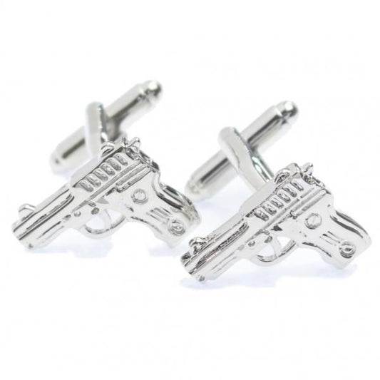 シルバー・ピストルのカフス(カフリンクス/カフスボタン)