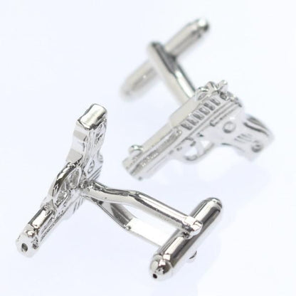 シルバー・ピストルのカフス(カフリンクス/カフスボタン)