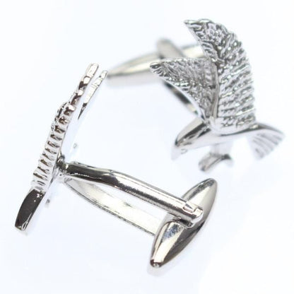 シルバー・羽ばたく鳥のカフス(カフリンクス/カフスボタン)