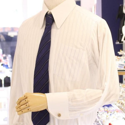 ゴールド×ブルーライン・結び目のカフス(カフリンクス/カフスボタン)