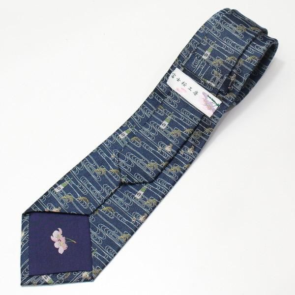 【富士桜工房】緑・日本酒・日本製シルクジャカードの和風ネクタイ