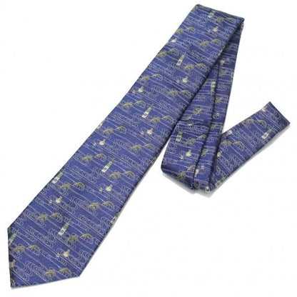 【富士桜工房】紺・日本酒・日本製シルクジャカードの和風ネクタイ