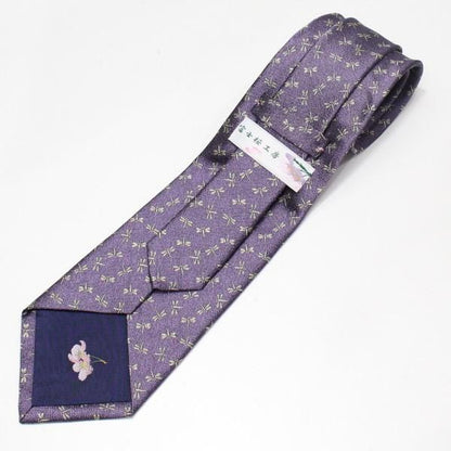 【富士桜工房】桔梗鼠・蜻蛉とんぼ・日本製シルクジャカードの和風ネクタイ