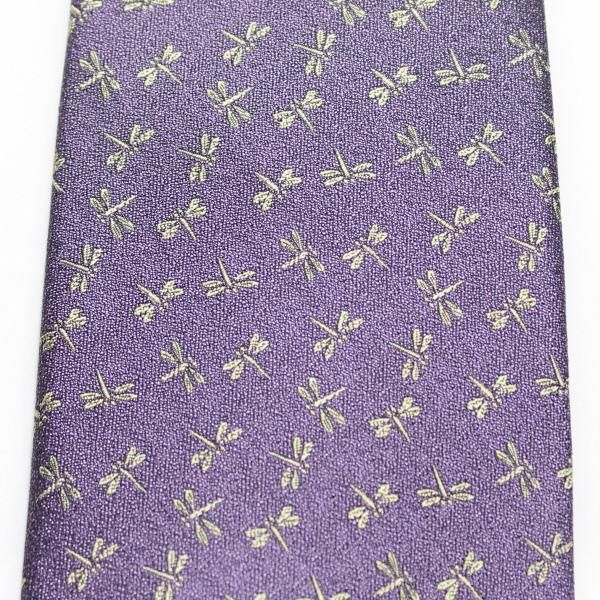 【富士桜工房】桔梗鼠・蜻蛉とんぼ・日本製シルクジャカードの和風ネクタイ