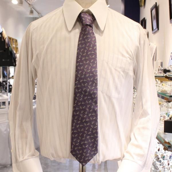 【富士桜工房】桔梗鼠・蜻蛉とんぼ・日本製シルクジャカードの和風ネクタイ