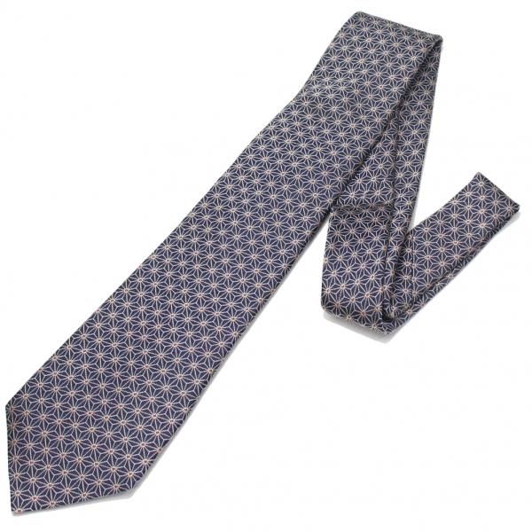 【富士桜工房】麻の葉・伝統紋柄・日本製シルクジャカードの和風ネクタイ