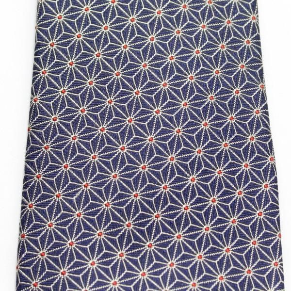 【富士桜工房】麻の葉・伝統紋柄・日本製シルクジャカードの和風ネクタイ