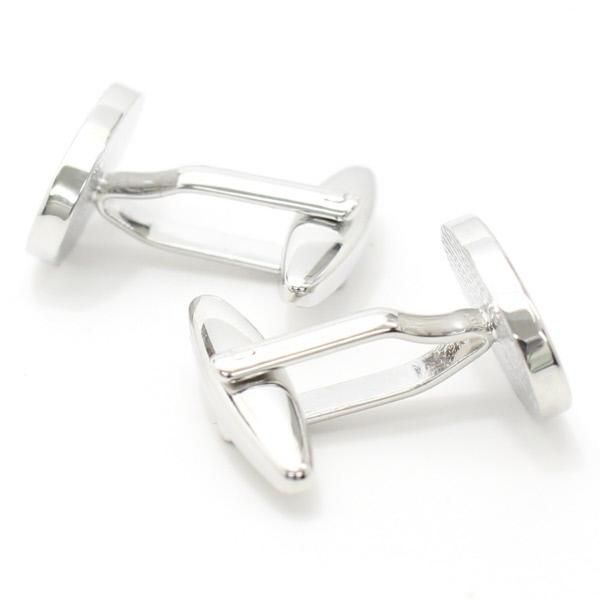 エレガントなレリーフ・シルバー･オーバルカフス(カフリンクス/カフスボタン)