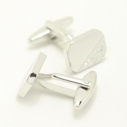 エレガントなレリーフ・シルバー･スクエアカフス(カフリンクス/カフスボタン)