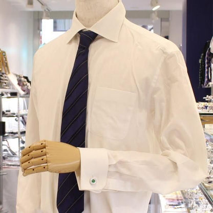 ラウンド・シルバー･グリーン緑・キャッツアイのカフス(カフリンクス/カフスボタン)