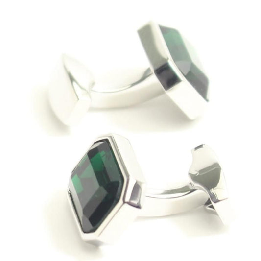 エメラルドグリーン緑のカフス(カフリンクス/カフスボタン)
