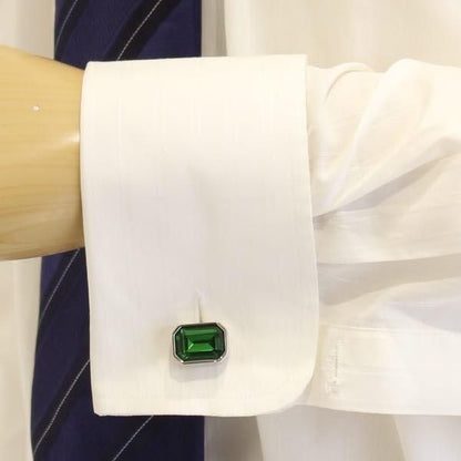 エメラルドグリーン緑のカフス(カフリンクス/カフスボタン)