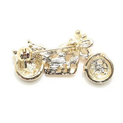 レッド赤・駆け抜けろ・きらきらバイクのラペルブローチ・ラペルピン