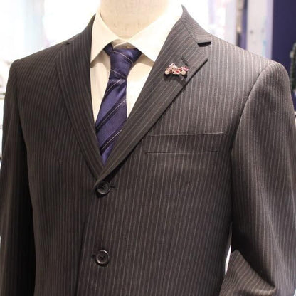 レッド赤・駆け抜けろ・きらきらバイクのラペルブローチ・ラペルピン