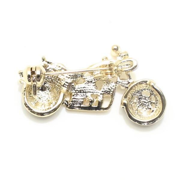 ブルー青・駆け抜けろ・きらきらバイクのラペルブローチ・ラペルピン