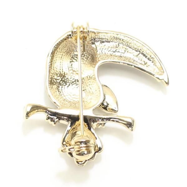 オニオオハシ鳥のシックなラペルブローチ・ラペルピン