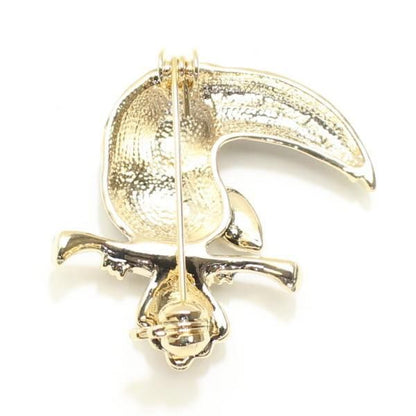 オニオオハシ鳥のシックなラペルブローチ・ラペルピン