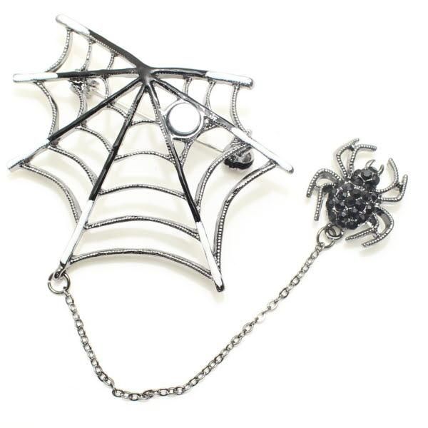 ブラック黒スパイダー蜘蛛のラペルブローチ・ラペルピン