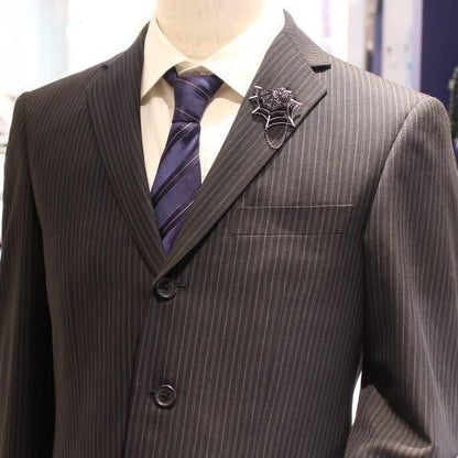 ブラック黒スパイダー蜘蛛のラペルブローチ・ラペルピン